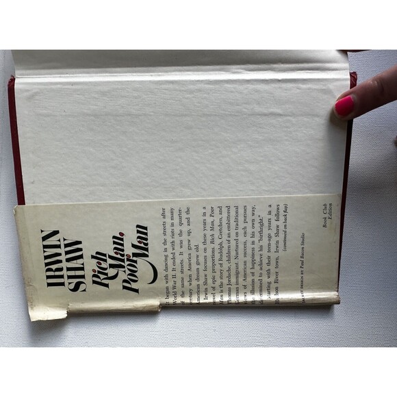 Rich Man Poor Man A Novel IRWIN SHAW Hardcover Red Dust Jacket - Picture 13 of 16